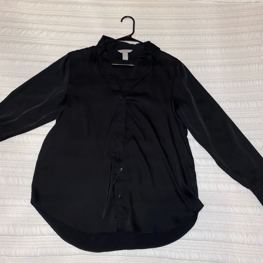 H&M silky black shirt